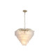 Feather 6 Light Pendant Lamp Polished Brass Frosted Glass 4x-3