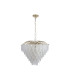 Feather 6 Light Pendant Lamp Polished Brass Frosted Glass 4x-4