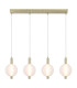Luminique LED 4 Light Bar Pendant Lamp Satin Brass Glass-1