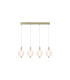 Luminique LED 4 Light Bar Pendant Lamp Satin Brass Glass-3
