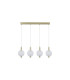 Luminique LED 4 Light Bar Pendant Lamp Satin Brass Glass-4