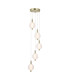Luminique LED 5 Light Multi Drop Pendant Lamp Satin Brass Glass-1