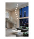 Luminique LED 8 Light Multi Drop Pendant Lamp Satin Brass Glass-2