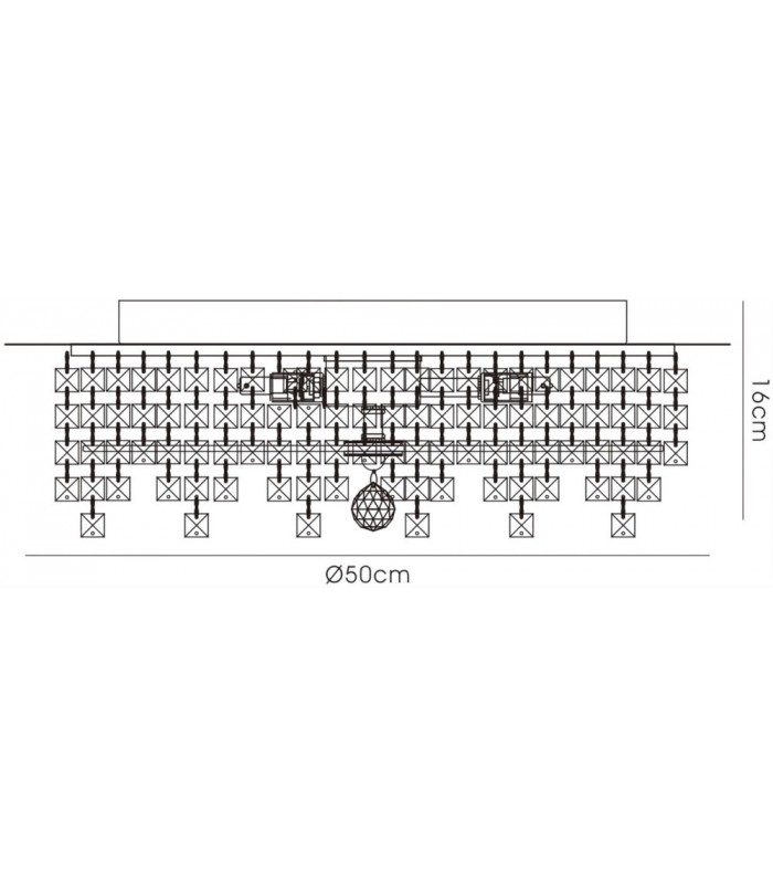 Flush Ceiling Round 6 Light Polished Chrome, Glass, Crystal - 3