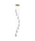 Luminique LED 8 Light Multi Drop Pendant Lamp Satin Brass Glass-4