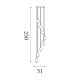 Luminique LED 8 Light Multi Drop Pendant Lamp Satin Brass Glass-6