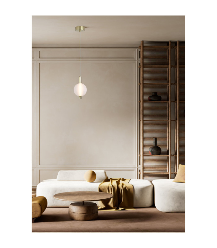 Luminique LED Pendant Lamp Satin Brass Glass-2