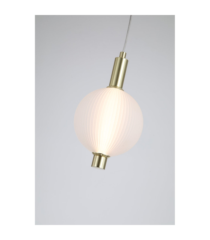 Luminique LED Pendant Lamp Satin Brass Glass-5