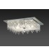 Flush Ceiling Square 6 Light Polished Chrome, Glass, Crystal - 2