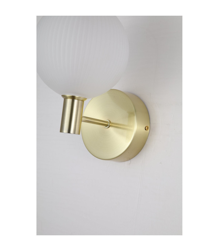 Luminique LED Wall Light Satin Brass Glass-5