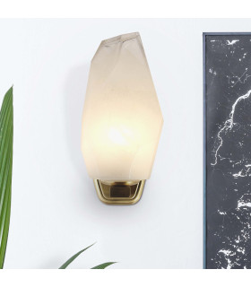 Rocky Wall Light Satin Brass & Glass IP44 x G9-2