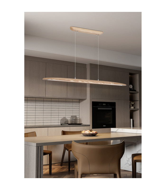 Kenzie LED Bar Pendant Lamp Wood-2