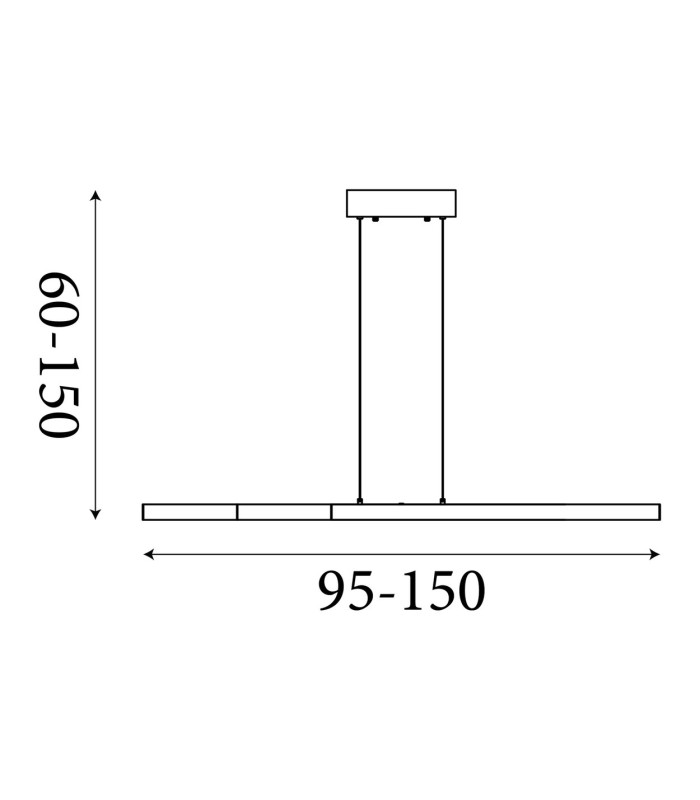 Linear LED Bar Pendant Lamp Black-6
