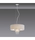 Ceiling Pendant with White Shade 4 Light Polished Chrome, Crystal - 2