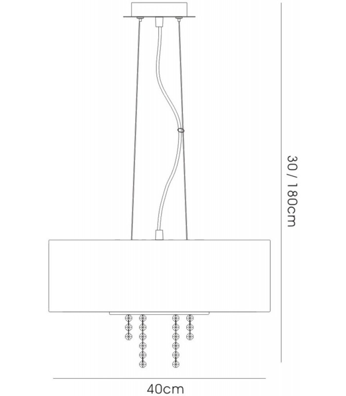 Ceiling Pendant with White Shade 4 Light Polished Chrome, Crystal - 3