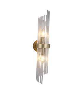 Lara Wall Light Gold & Clear Glass Rods 6x E14-1