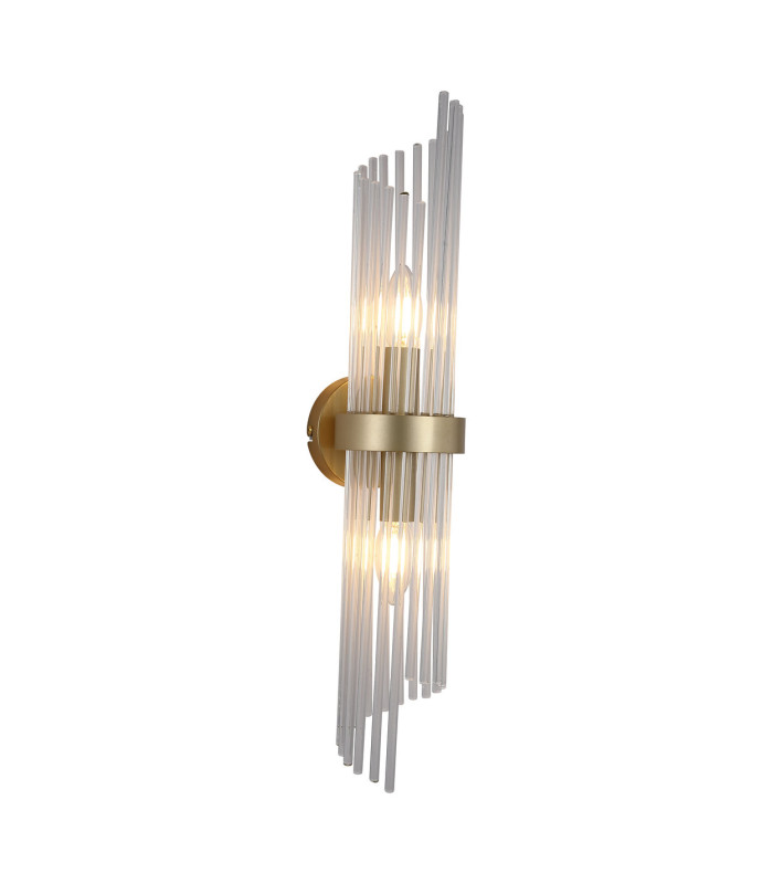 Lara Wall Light Gold & Clear Glass Rods 6x E14-1