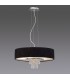 Ceiling Pendant with Black Shade 6 Light Polished Chrome, Crystal - 2