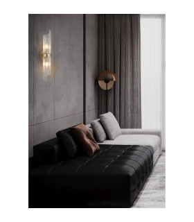 Lara Wall Light Gold & Clear Glass Rods 6x E14-2