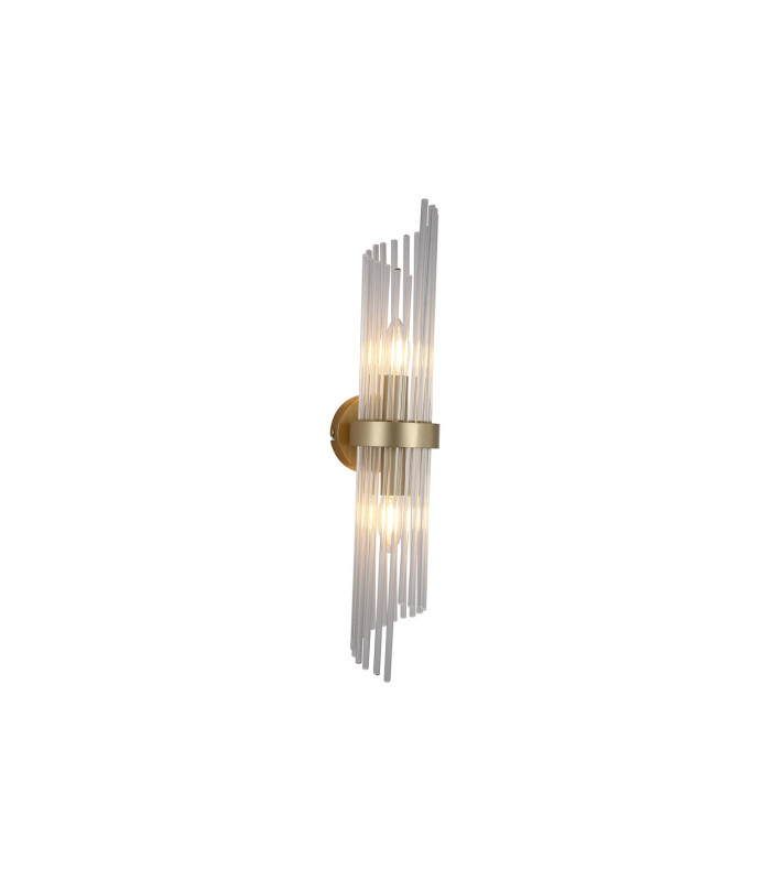Lara Wall Light Gold & Clear Glass Rods 6x E14-3