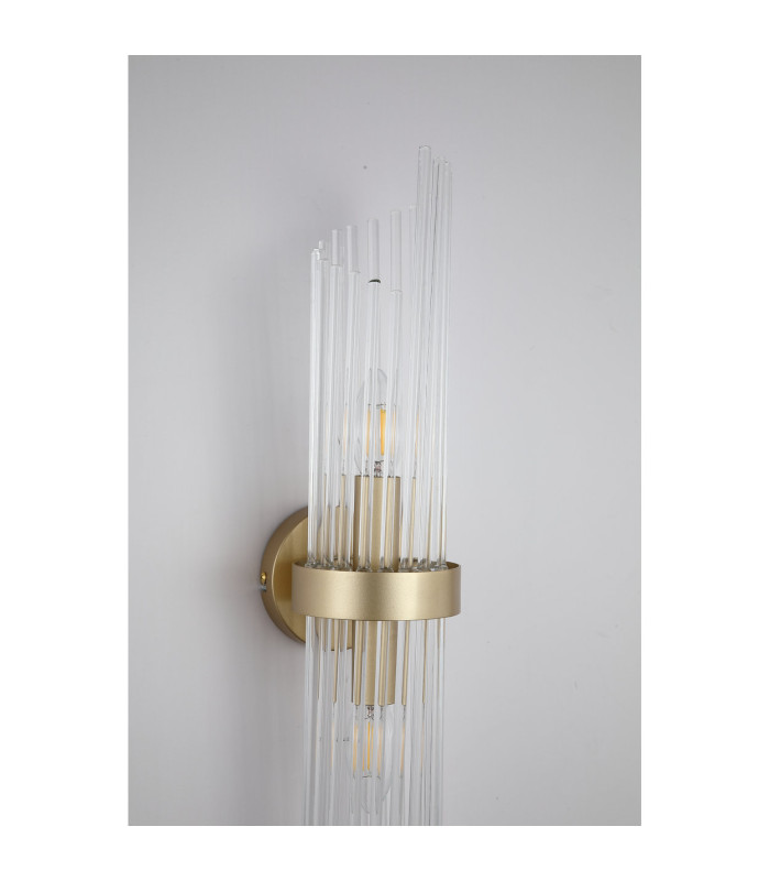 Lara Wall Light Gold & Clear Glass Rods 6x E14-5