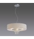 Ceiling Pendant with White Shade 6 Light Polished Chrome, Crystal - 2