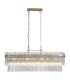 Lara 8 Light Oval Pendant Lamp Gold & Clear Glass Rods 5x E27-1
