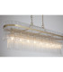 Lara 8 Light Oval Pendant Lamp Gold & Clear Glass Rods 5x E27-5