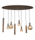 Lyon 8 Light Multi Drop Pendant Lamp & Amber Glass 4x-1