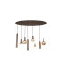 Lyon 8 Light Multi Drop Pendant Lamp & Amber Glass 4x-3