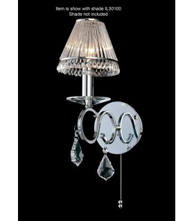 Wall Lamp Switched 1 Candle Light Polished Chrome, Crystal - 2
