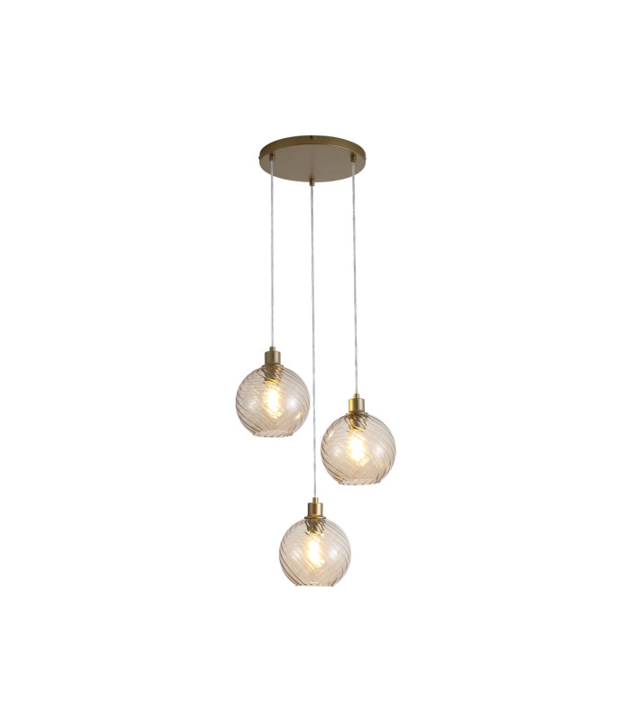 Radiance 3 Light Multi Drop Pendant Lamp Gold & Champagne Glass 4x E27-3