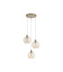 Radiance 3 Light Multi Drop Pendant Lamp Gold & Champagne Glass 4x E27-4