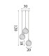 Radiance 3 Light Multi Drop Pendant Lamp Gold & Champagne Glass 4x E27-6