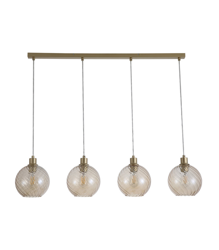 Radiance 4 Light Bar Pendant Lamp Gold & Champagne Glass 1x E27-4