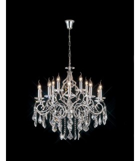 Chandelier 15 Light Polished Chrome, Crystal - 2