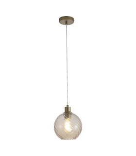 Radiance Dome Pendant Lamp Gold & Champagne Glass x E27-1