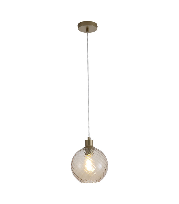 Radiance Dome Pendant Lamp Gold & Champagne Glass x E27-1