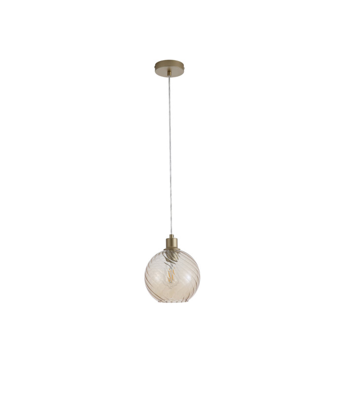Radiance Dome Pendant Lamp Gold & Champagne Glass x E27-4