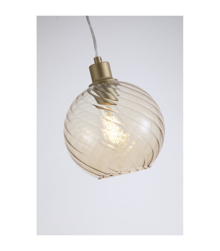 Radiance Dome Pendant Lamp Gold & Champagne Glass x E27-5