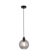 Radiance Dome Pendant Lamp Black & Smoked Glass 3x E27-1