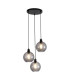 Radiance 3 Light Multi Drop Pendant Lamp Black & Smoked Glass 4x E27-1