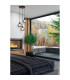 Radiance 3 Light Multi Drop Pendant Lamp Black & Smoked Glass 4x E27-2