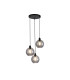 Radiance 3 Light Multi Drop Pendant Lamp Black & Smoked Glass 4x E27-3
