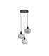 Radiance 3 Light Multi Drop Pendant Lamp Black & Smoked Glass 4x E27-4