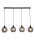 Radiance 4 Light Bar Pendant Lamp Black & Smoked Glass 3x E27-1