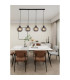 Radiance 4 Light Bar Pendant Lamp Black & Smoked Glass 3x E27-2