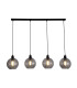 Radiance 4 Light Bar Pendant Lamp Black & Smoked Glass 3x E27-3