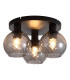Radiance 3 Light Flush Ceiling Light Black & Smoked Glass 5x E14-1