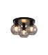 Radiance 3 Light Flush Ceiling Light Black & Smoked Glass 5x E14-3